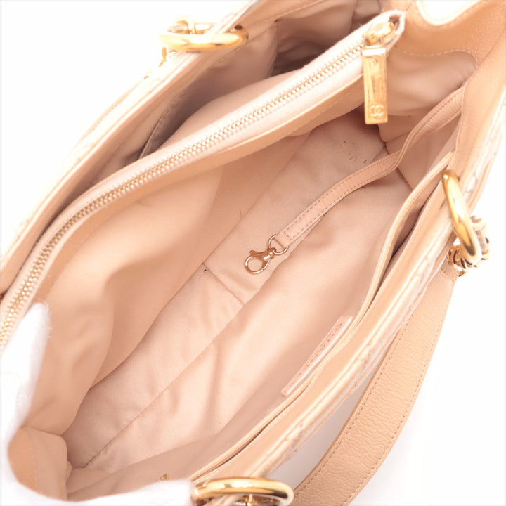 Top Quality Chanel GST Caviar S Chantrotot Bag Beige G
