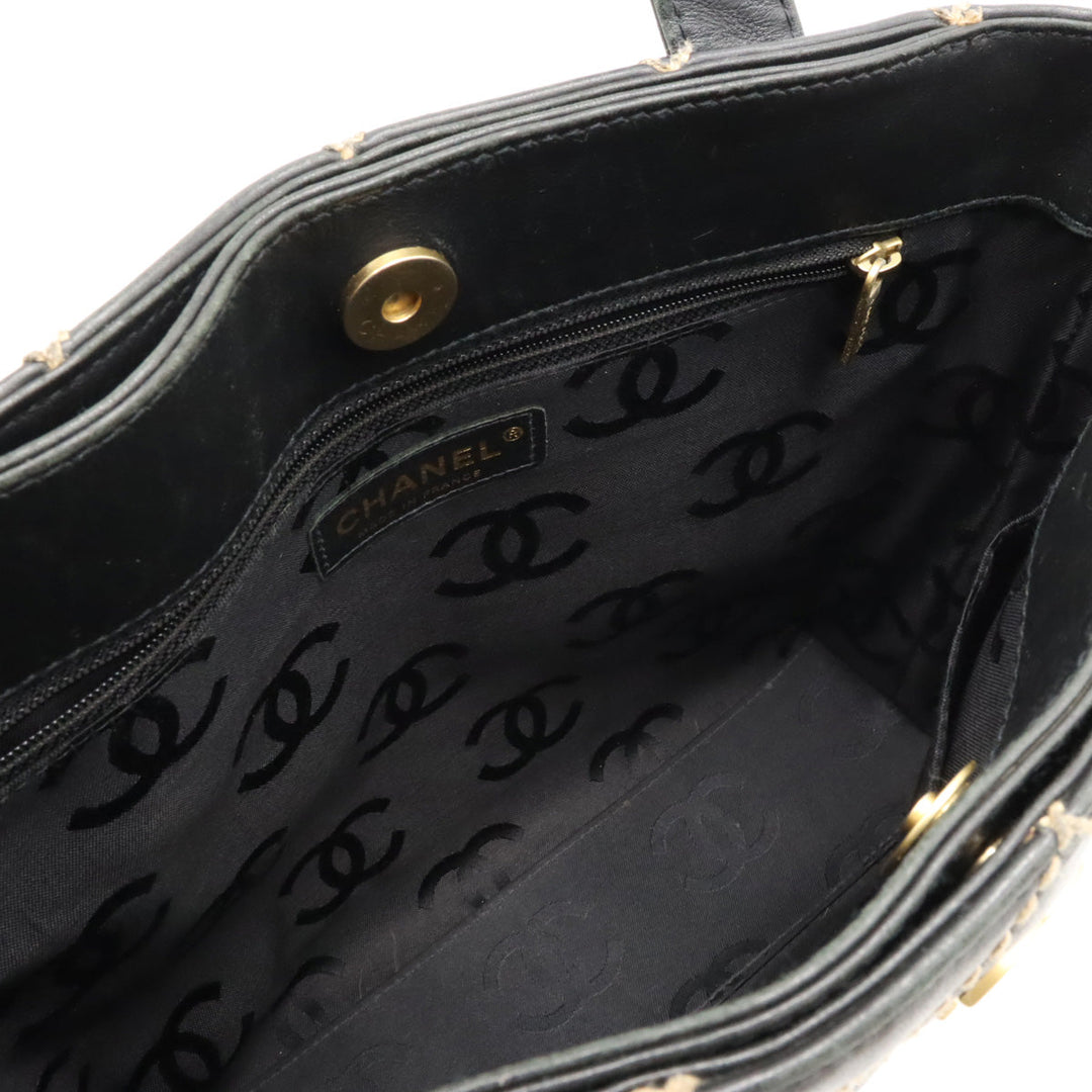 Top Quality Chanel Top Quality Chanel WILDSTETCH COCOMARK TORETH BAG HANDBAG LEADER BLACK BLACK GOLD A18126