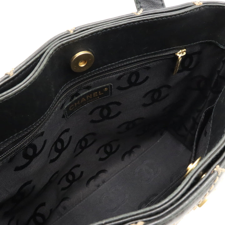Top Quality Chanel Top Quality Chanel WILDSTETCH COCOMARK TORETH BAG HANDBAG LEADER BLACK BLACK GOLD A18126