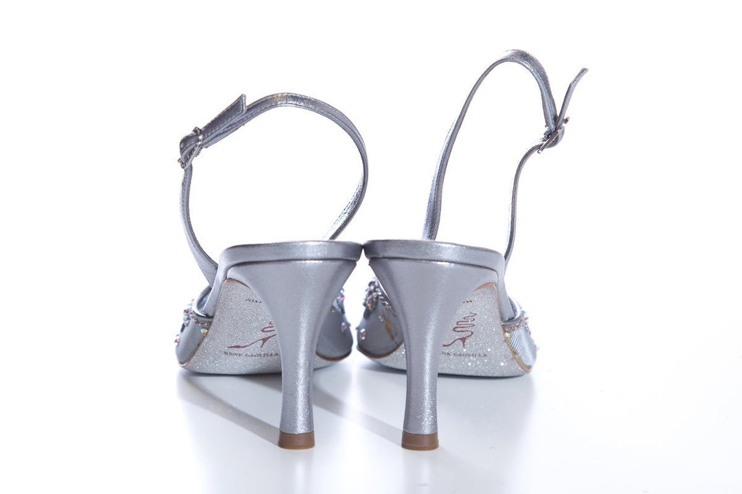 Rene Caovilla Silver Slingbacks SZ 37