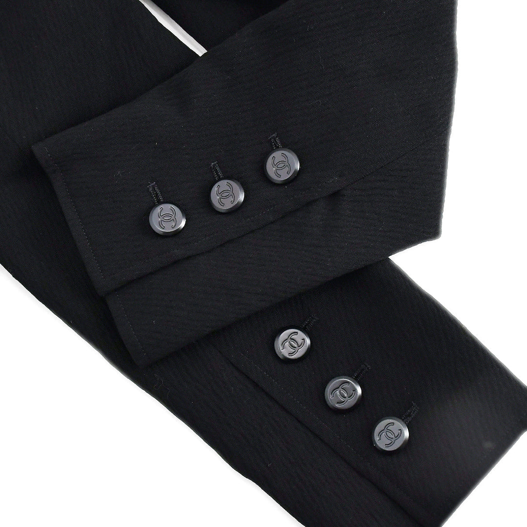 Top Quality Chanel Double Breasted Jacket Black 98A #38