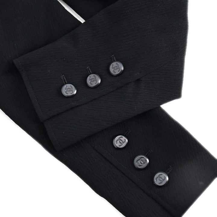 Top Quality Chanel Double Breasted Jacket Black 98A #38