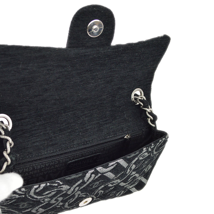Top Quality Chanel Black Canvas Classic Single Flap Chain Handbag