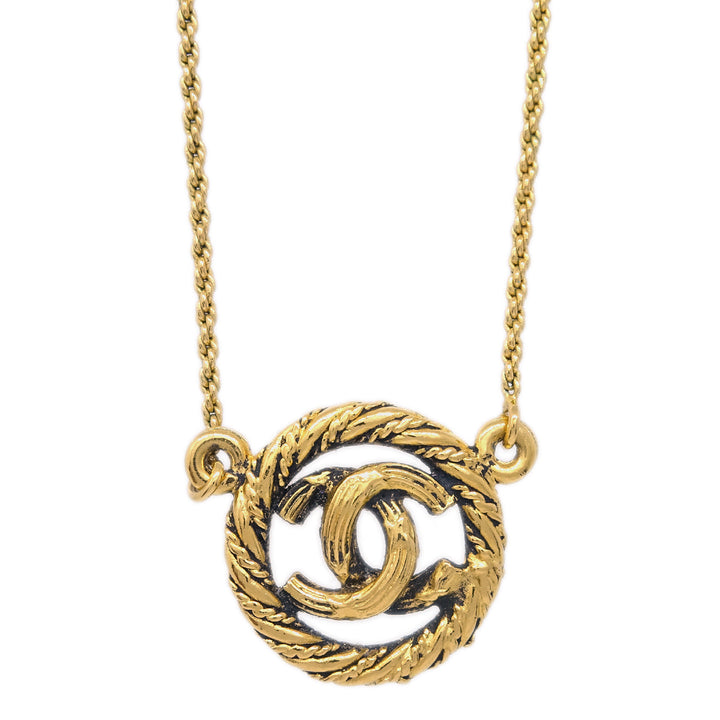 Top Quality Chanel Medallion Pendant Necklace Gold 3298