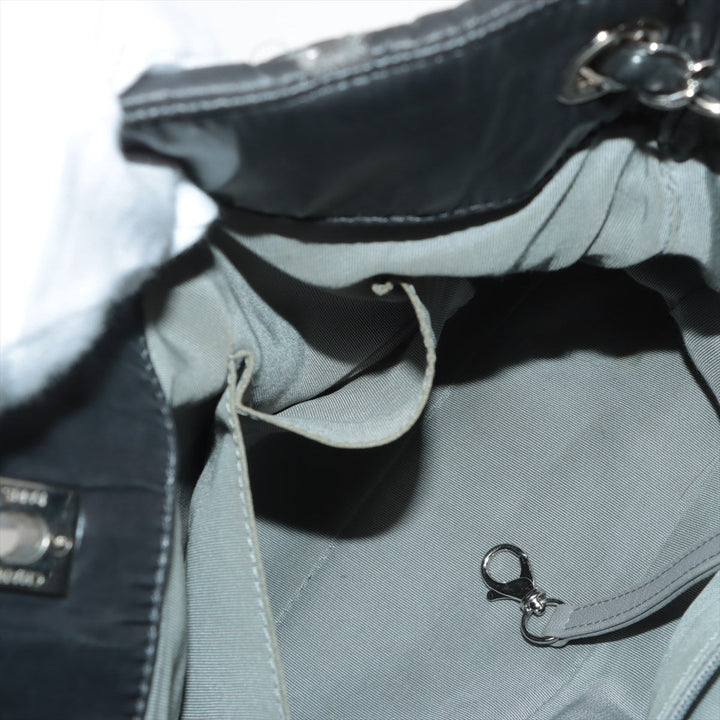 Top Quality Chanel Parivision Nylon Chain Shoulder Bag Black Silver Gold  14th