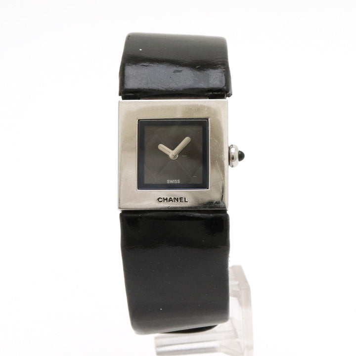 Top Quality Chanel Matrasse SS Emmeline Leather Belt Black   Quartz Watch H0116