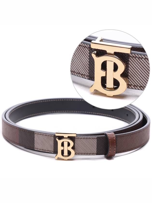 Burberry Reversible Checked Leather Belt Dark Birch Brown