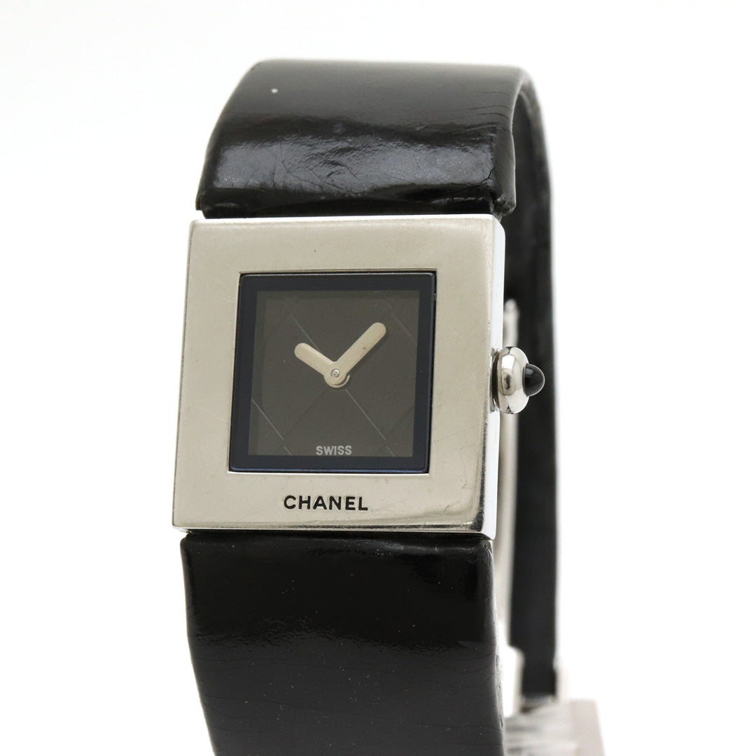 Top Quality Chanel Matrasse SS Emmeline Leather Belt Black   Quartz Watch H0116