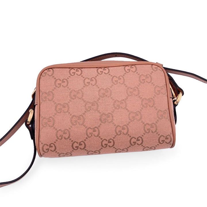 GUCCI Pink Monogram Canvas Mini Ophidia Crossbody Bag