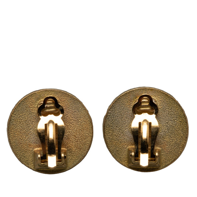 Top Quality Chanel Vintage Cocomark Wind Cars Earrings Gold Black Mack   CHANEL