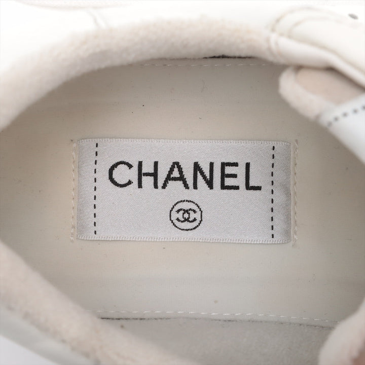 Top Quality Chanel Coco Leather Trainers 38  White G38808