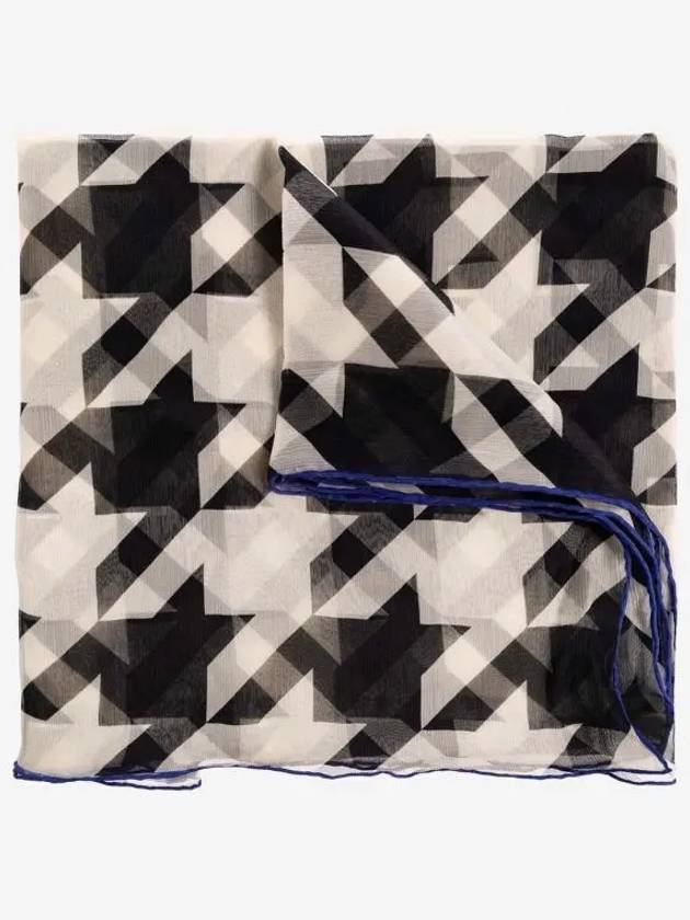 Burberry Houndstooth Silk Scarf Black