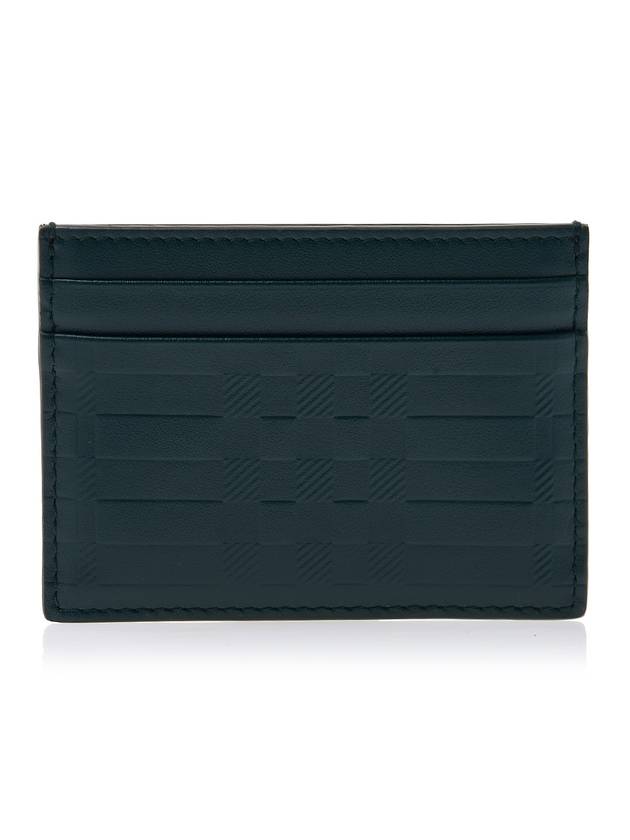 Burberry Embossed Check Card Wallet Green