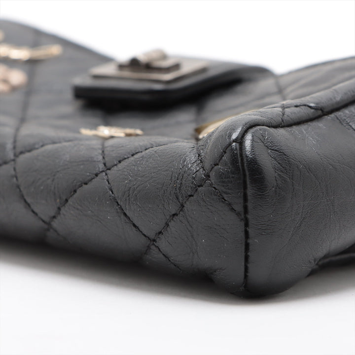 Top Quality Chanel Matrasse Leather Chain Shoulder Bag Black Silver Gold  20th