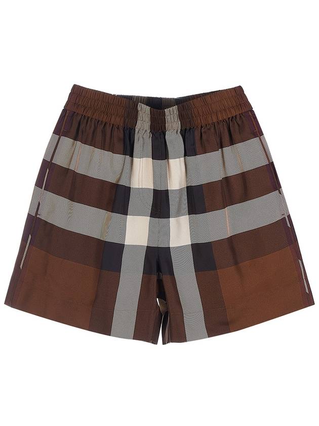 Burberry Tawney Check Silk Shorts Brown