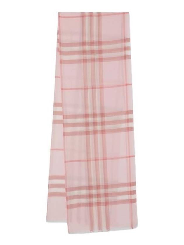 Burberry Check Pattern Wool Muffler Pink