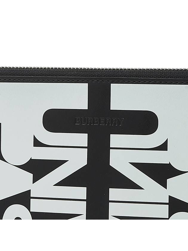 Burberry Universal Passport Leather Clutch Bag Black