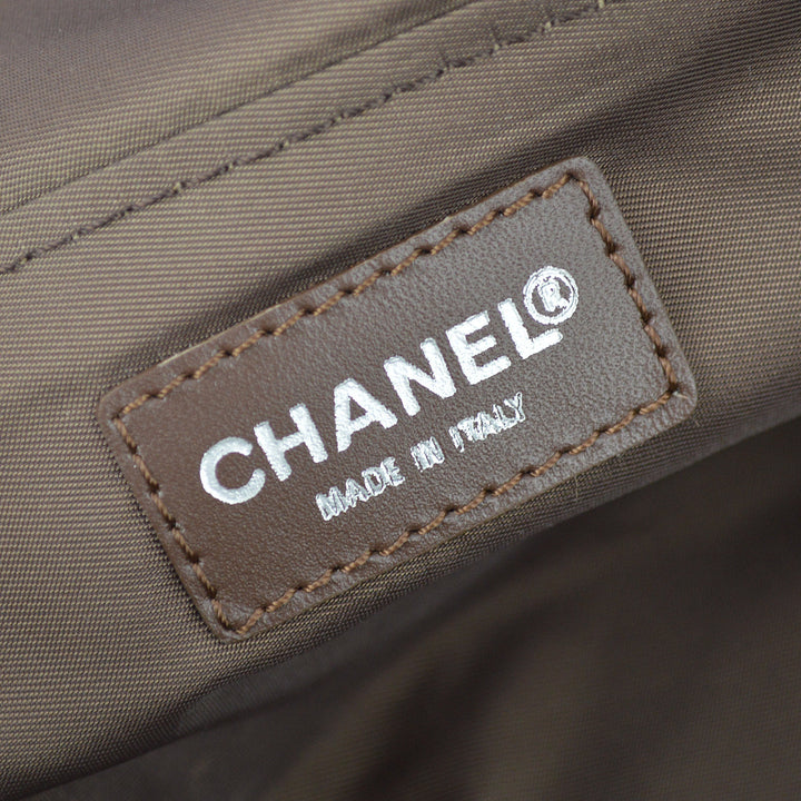 Top Quality Chanel 2001-2003 Green Brown Jacquard Nylon New Travel Line Handbag