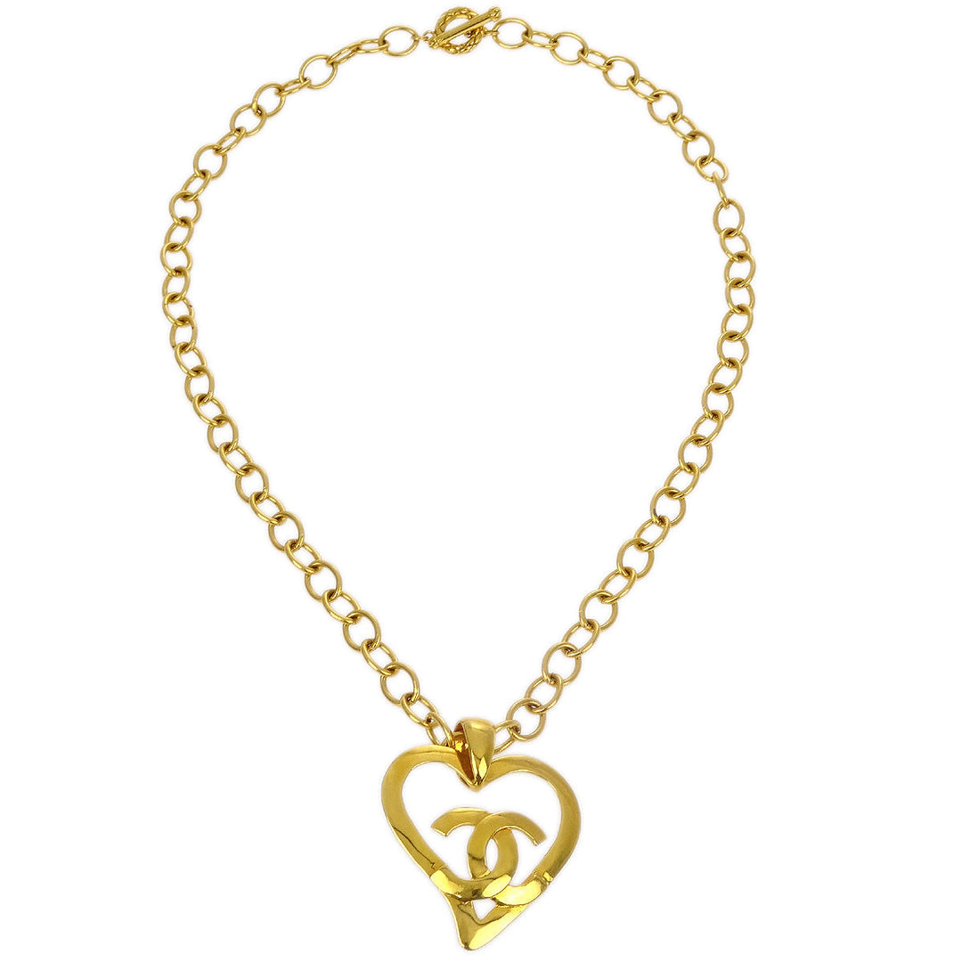 Top Quality Chanel Heart Gold Chain Pendant Necklace 95P