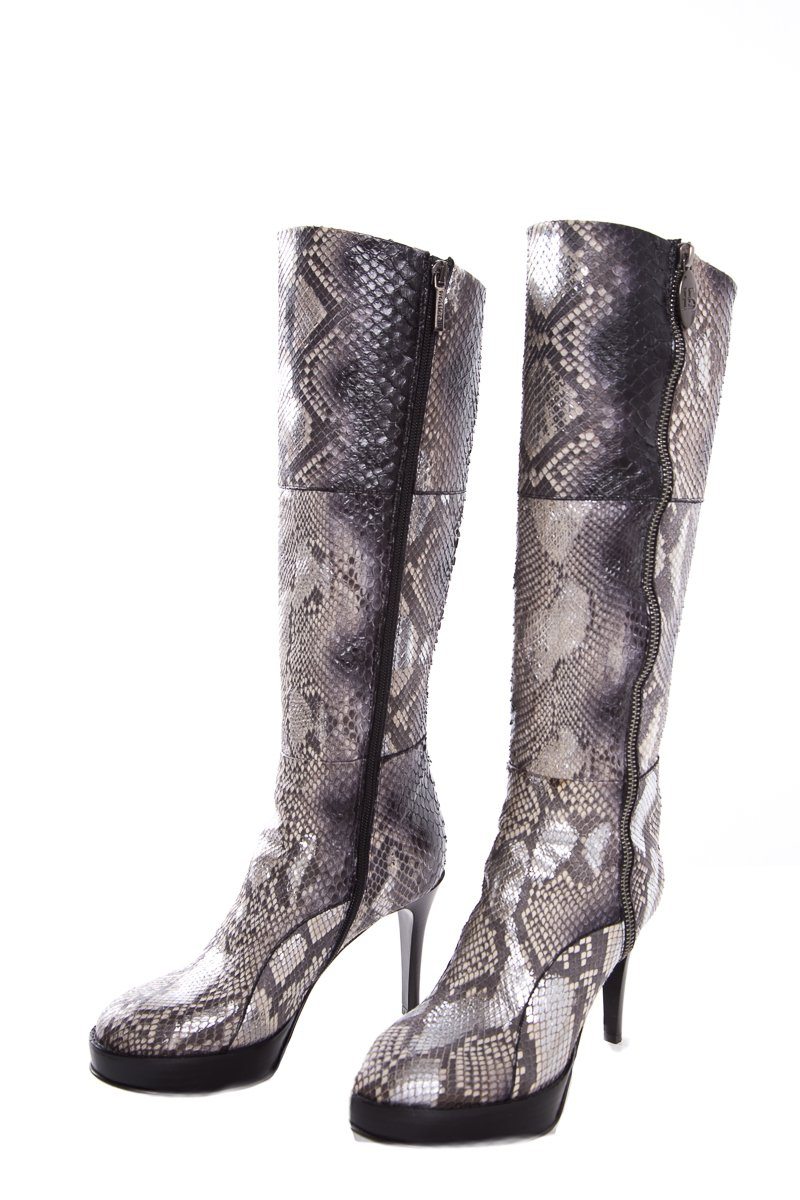 Roberto Botticelli Python Leather Knee-High Boots SZ 36