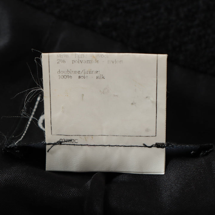 Top Quality Chanel Coconut Button 95A Wool  Nylon Jacket 38  Black P05747V04386 Twid Logo Stitching