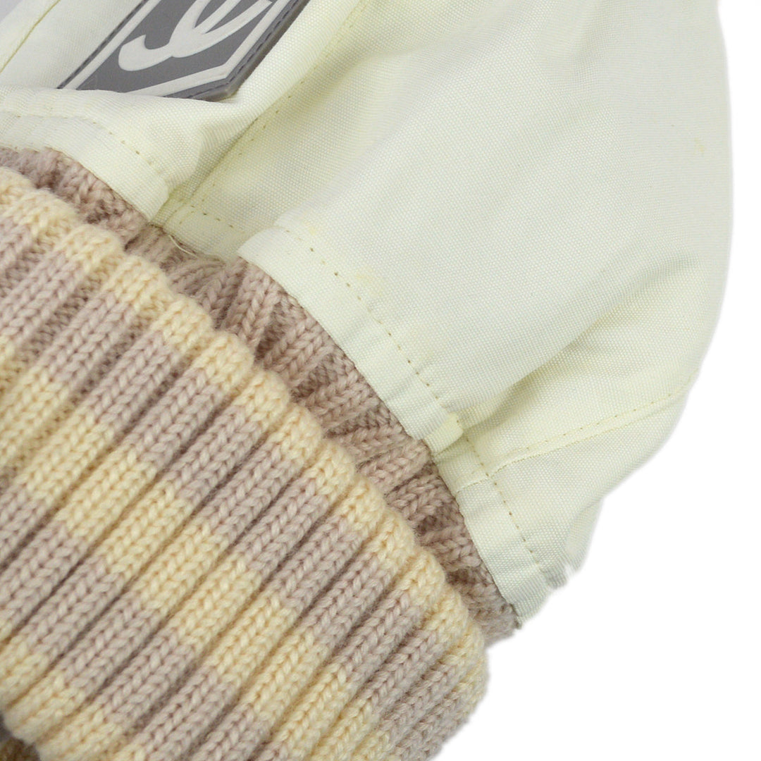 Top Quality Chanel Ivory Sport Line Knitted Hat Small New #M