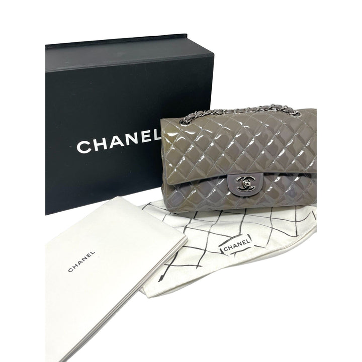 Top Quality Chanel Top Quality Chanel Classic Patent Medium Double New Bag - Grey