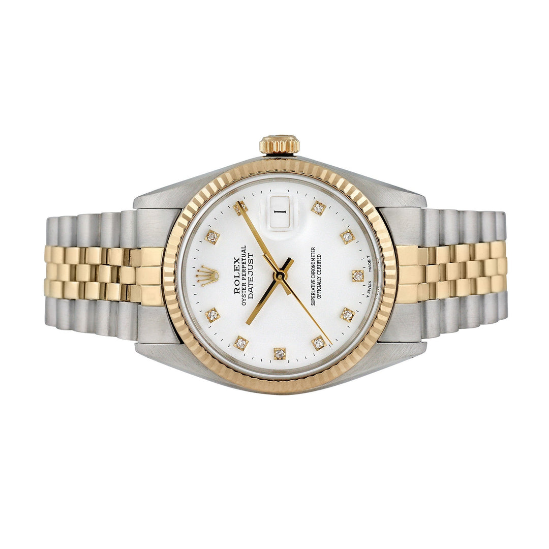 Rolex Men's Two-tone Datejust with Factory Diamonds, item #40