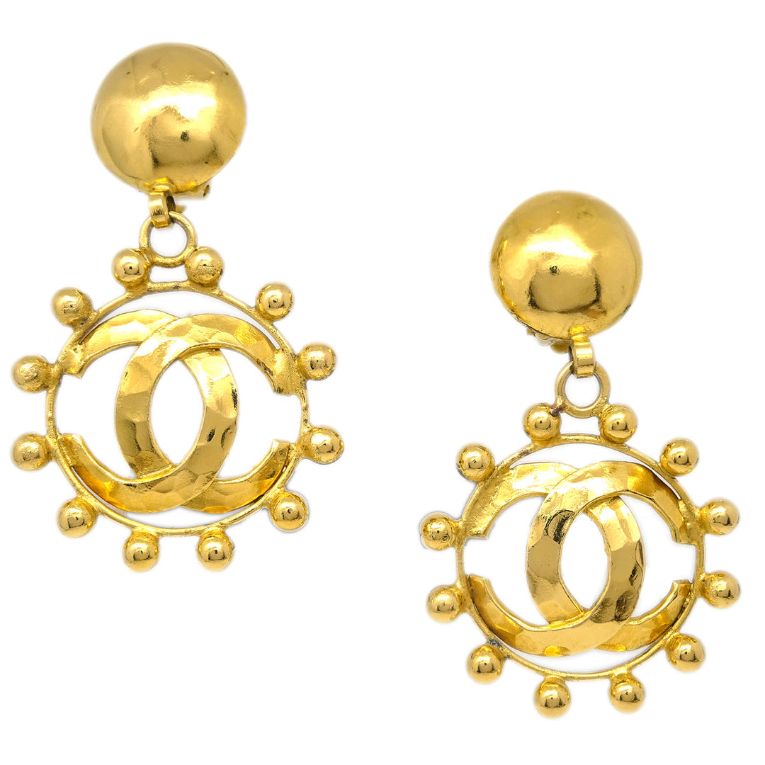 Top Quality Chanel Gold Dangle Earrings Clip-On 25