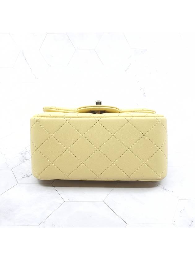 Mini Flap Lambskin Cross Bag Light Yellow Chanel