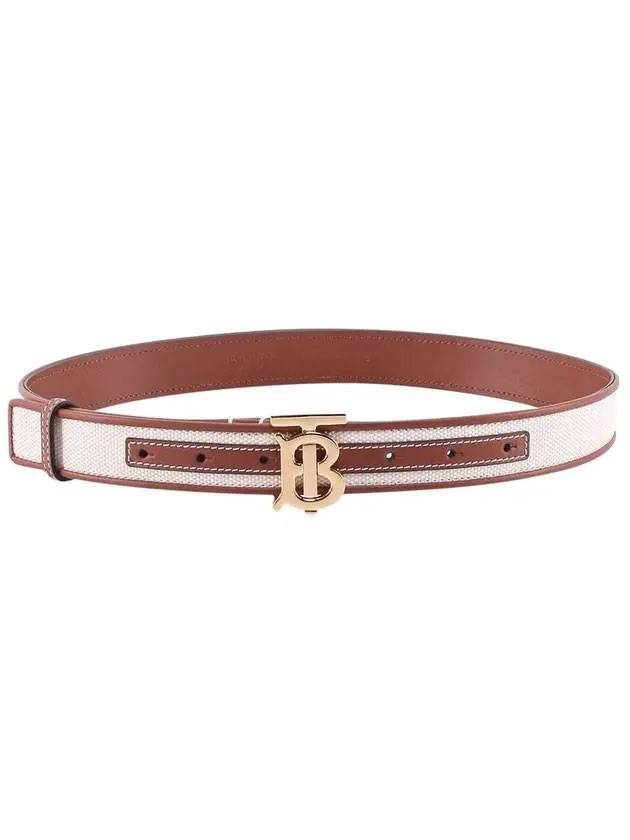 Burberry WoMen's TB Monogram Logo Leather Belt Beige