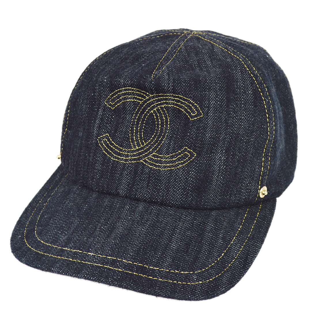 Top Quality Chanel Indigo Denim Cap Hat Small New #M