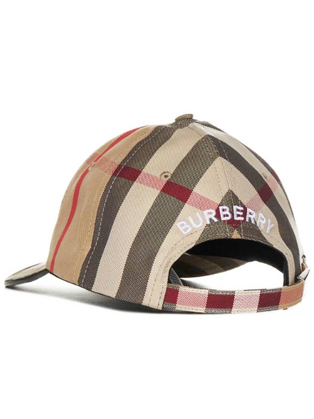Burberry Detail Check Cotton Logo Ball Cap Beige