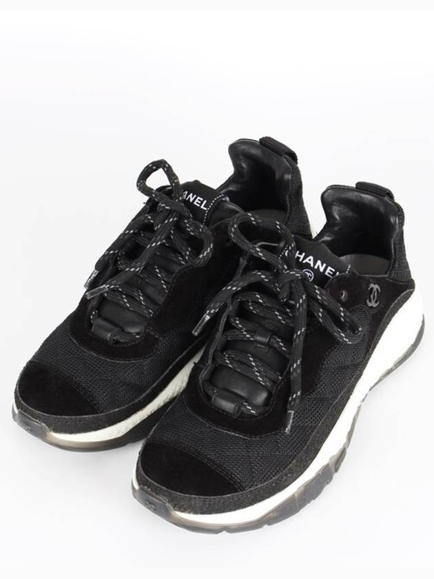 New mixed fiber quilting sneakers 36 5 235 Chanel