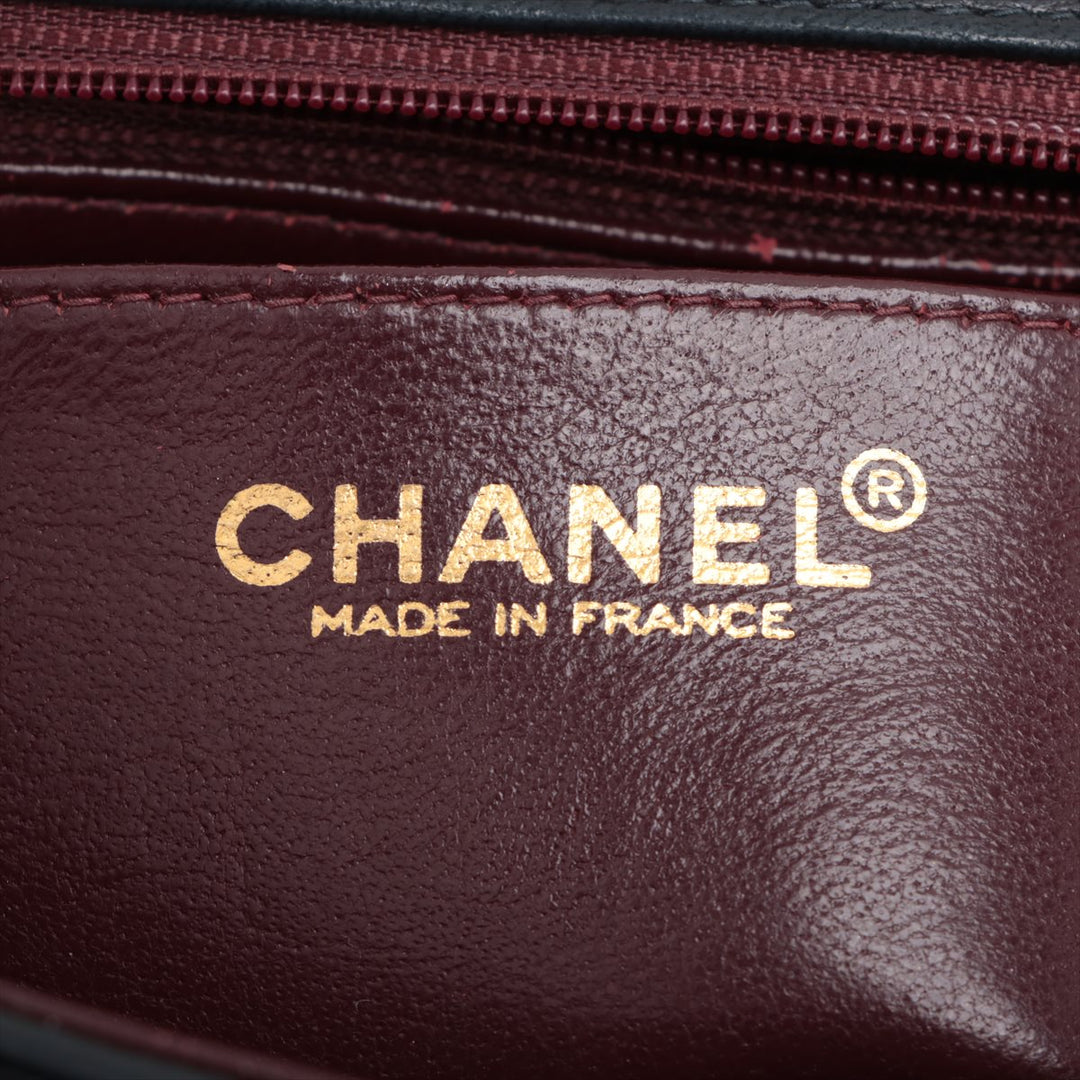 Top Quality Chanel Mini Matrasse  Single Flap Single Chain Bag Navy G  6th