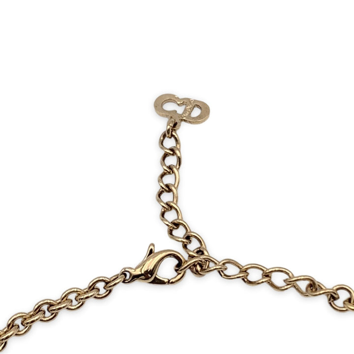 CHRISTIAN Top quality Dior Gold Metal Dangling Letters Logo Necklace