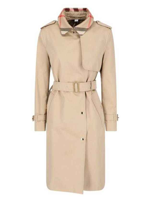 Burberry Check Belt Cotton Single Jacket Beige