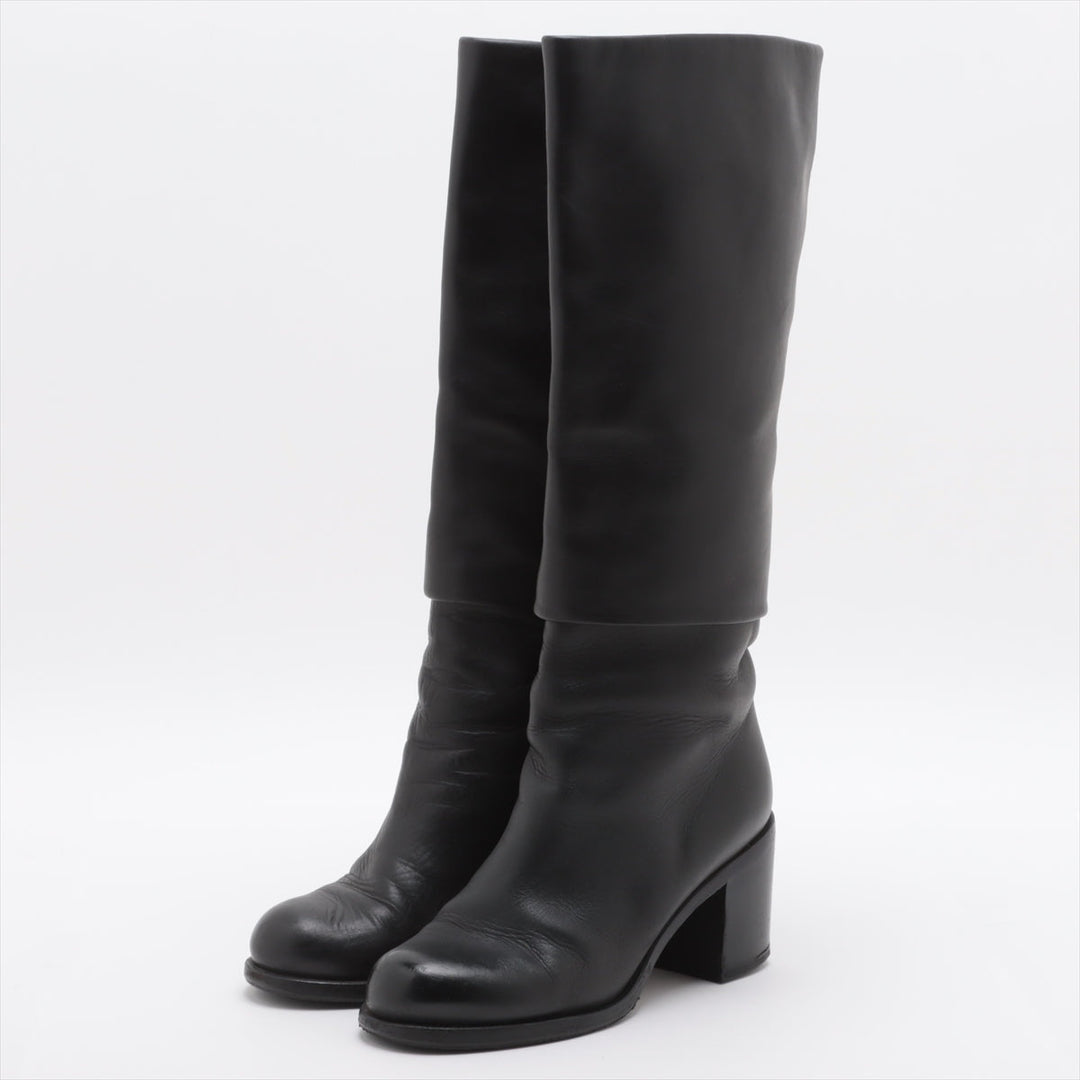 Top Quality Chanel Coco Leather Long Boots 36  Black G27808 Lift
