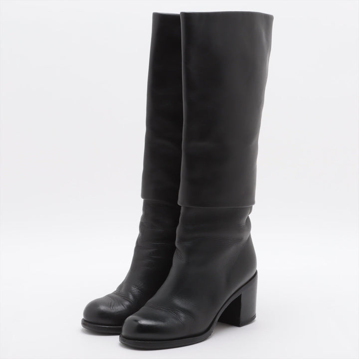 Top Quality Chanel Coco Leather Long Boots 36  Black G27808 Lift