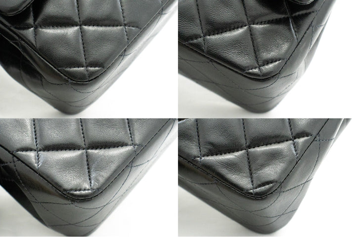 Top Quality Chanel Classic Double New 10" Chain Shoulder Bag Black Lambskin
