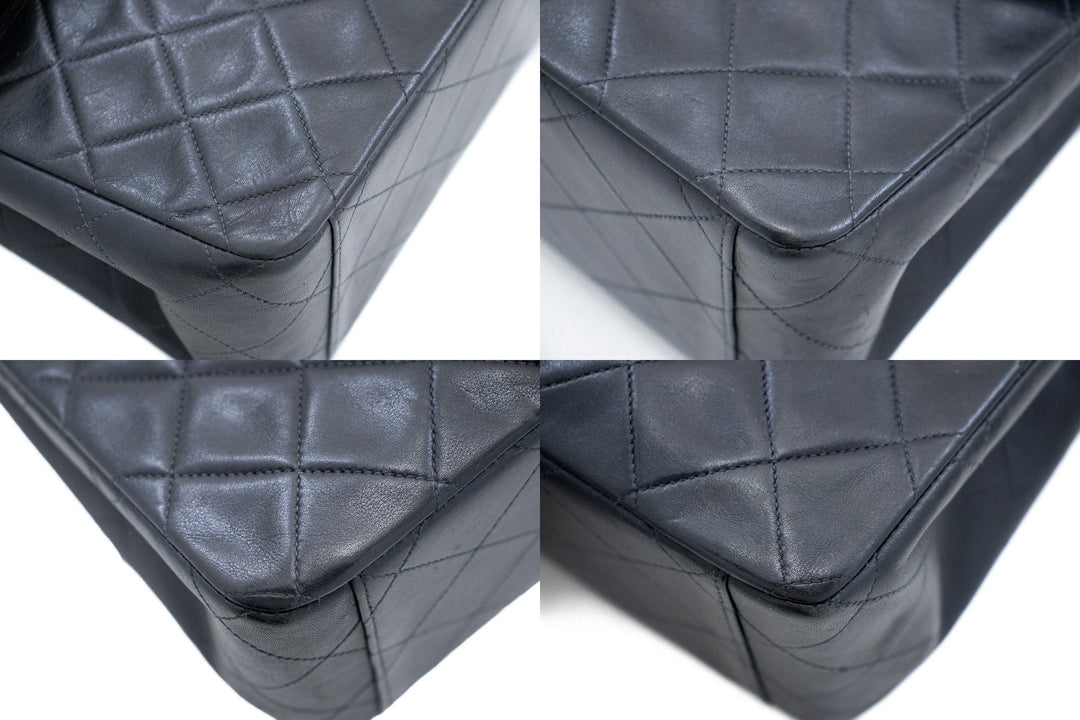 Top Quality Chanel Classic Large 13" New Chain Shoulder Bag Black Lambskin