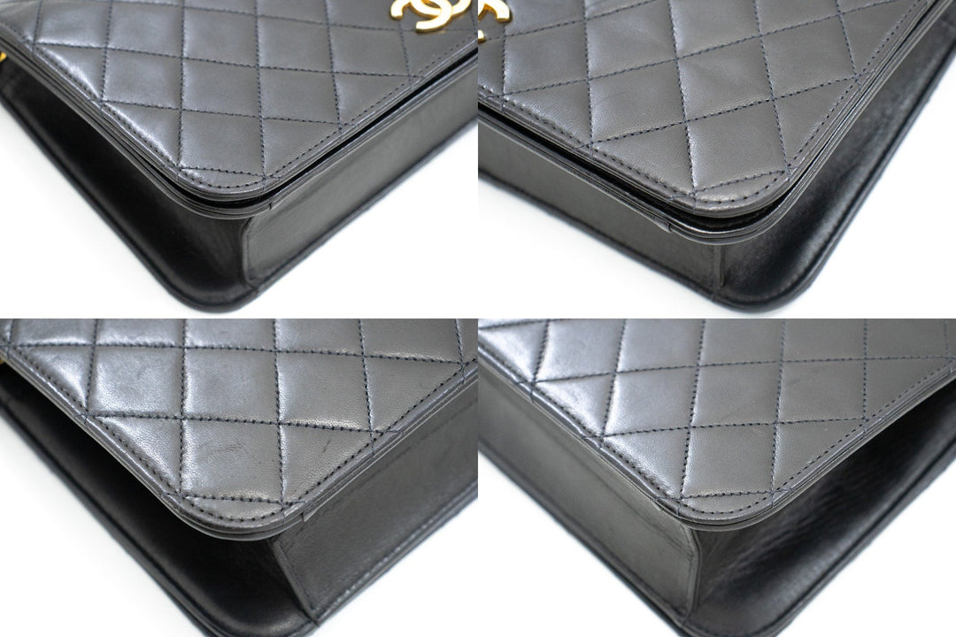 Top Quality Chanel Full New Chain Shoulder Bag Clutch Black Quilted Lambskin