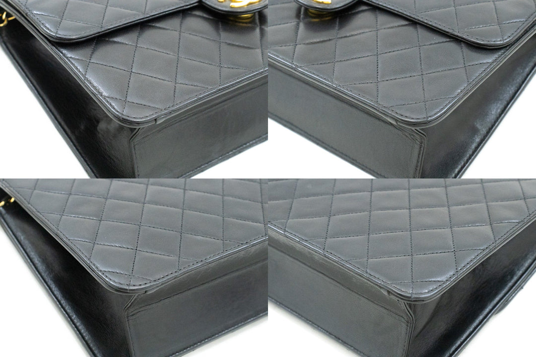 Chanel Chain Shoulder Bag Clutch Black Quilted New Lambskin Purse