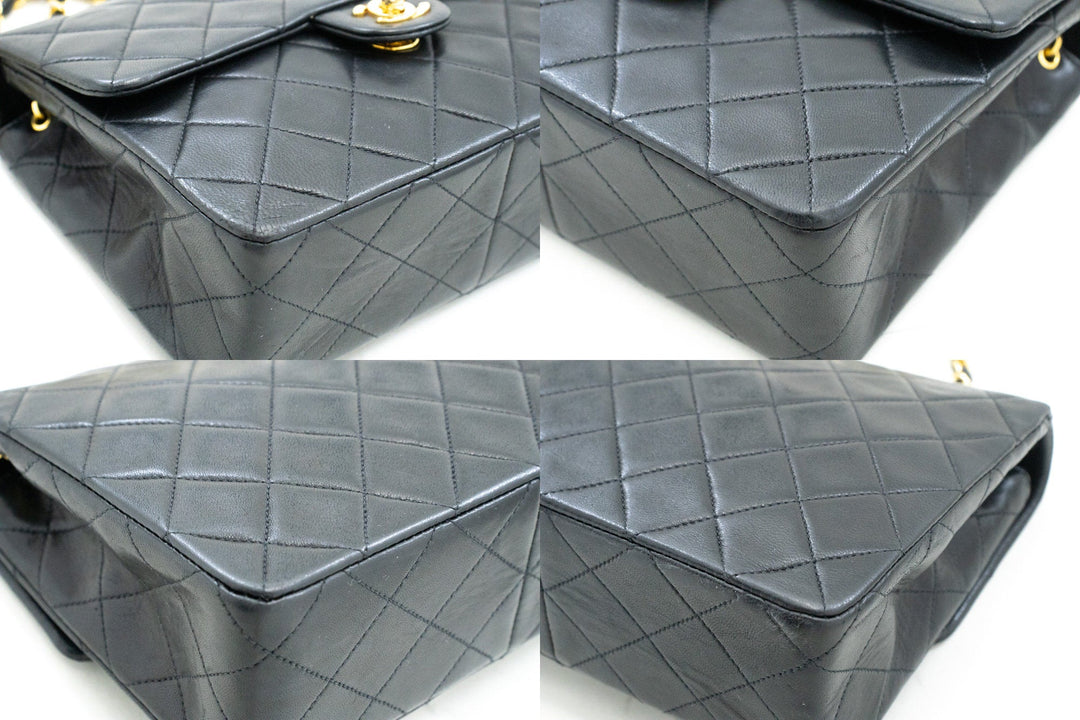 Chanel Mini Square Small Chain Shoulder Bag Crossbody Black Lamb