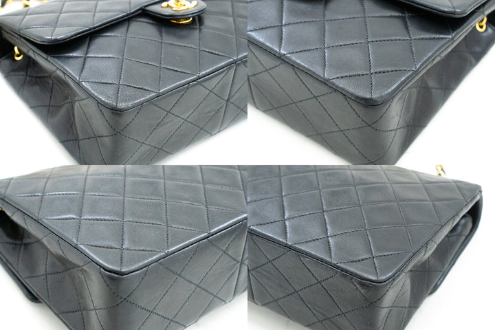 Chanel Mini Square Small Chain Shoulder Bag Crossbody Black Lamb