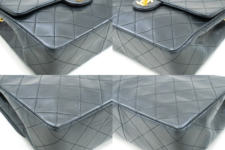 Chanel Mini Square Small Chain Shoulder Bag Crossbody Black Lamb