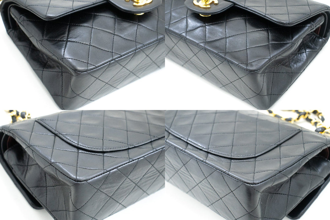 Top Quality Chanel Classic Double New 9" Chain Shoulder Bag Black Lambskin