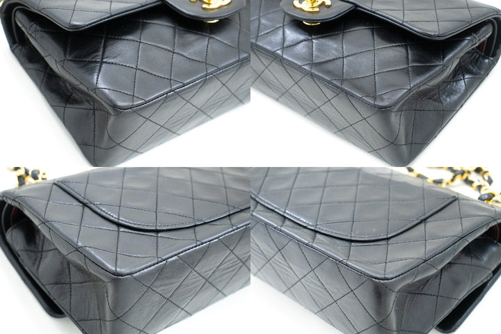 Top Quality Chanel Classic Double New 9" Chain Shoulder Bag Black Lambskin