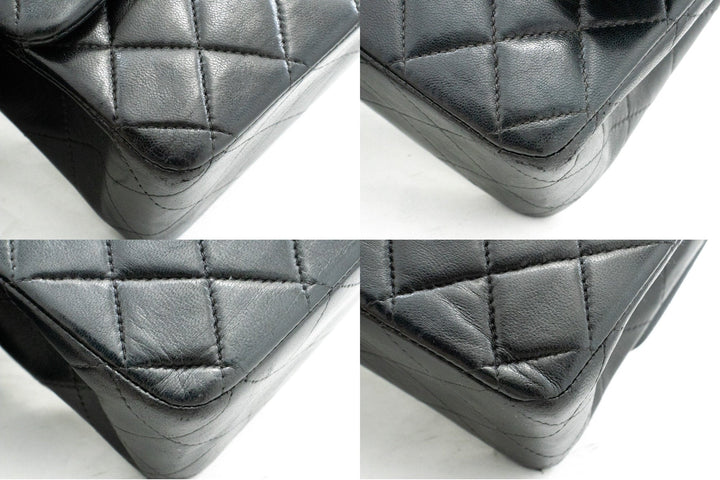 Top Quality Chanel Classic Double New Medium Chain Shoulder Bag Black Lamb