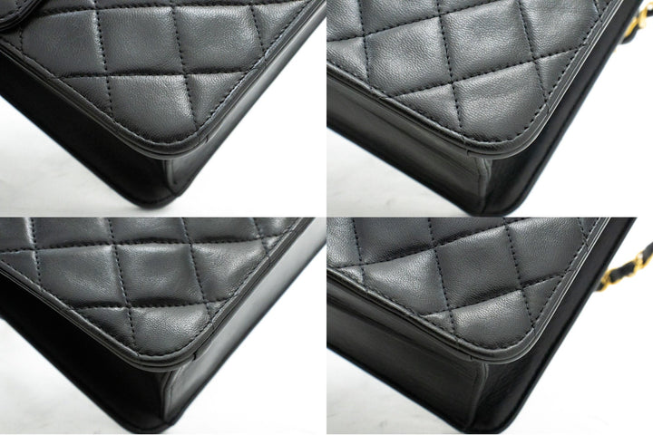 Chanel Small Chain Shoulder Bag Clutch Black Quilted New Lambskin